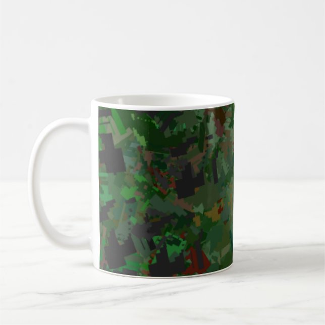 Caneca De Café Camouflage Pixels Woods (Esquerda)