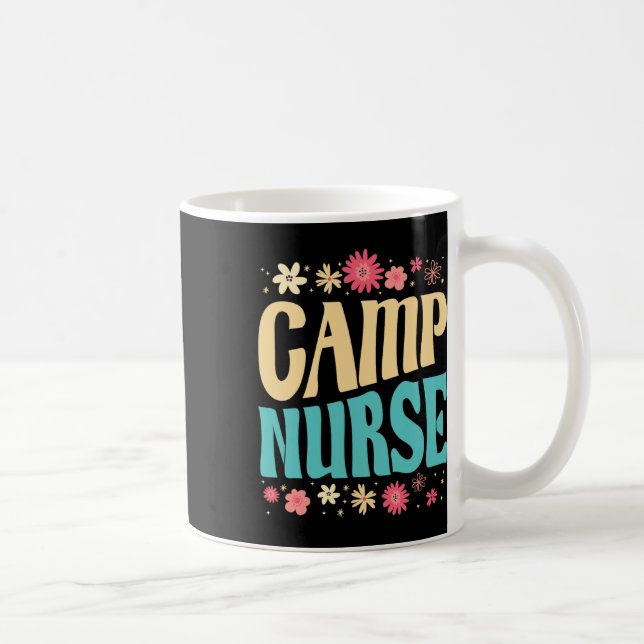 Caneca De Café Camp Nurse Floral Outfit Summer Camping Registered (Direita)