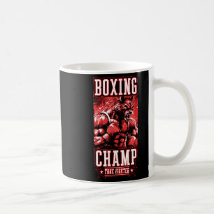 Caneca De Café Campeão de Boxe Lobo _ Motivação de Lutador de Box