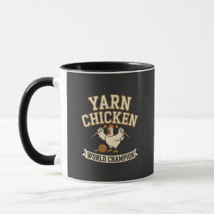 Caneca de Café Campeão de Galinha de Fio Retrô Div