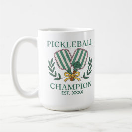 Caneca De Café Campeão de Pickleball Ano de Fundação Personalizad