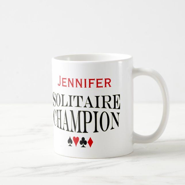 Caneca De Café Campeão de Solitário Personalizado (Direita)