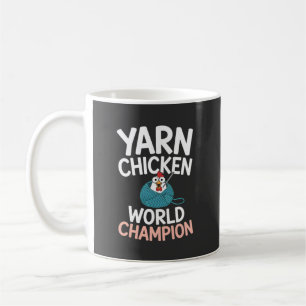 Caneca De Café Campeão Mundial de Frango de Lã de Desenho Animado