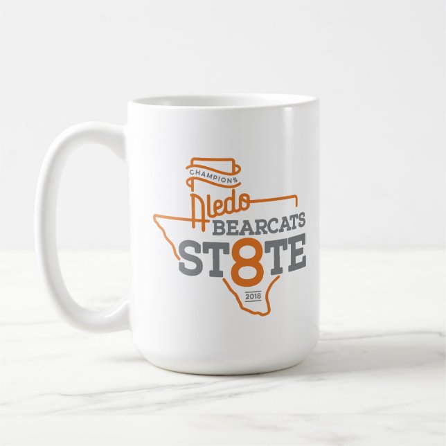 Caneca De Café Campeão "St8te" - 15oz do estado do Bearcat 2018 (Esquerda)