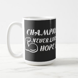 Caneca De Café Campeões nunca perdem design de motivação de esper