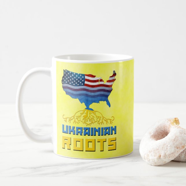 Caneca De Café Campeonato Ucraniano Americano de Raízes (Com Donut)