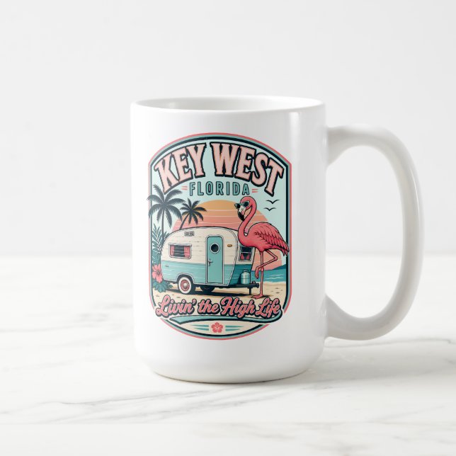 Caneca De Café Camper Flamingo Key West Estilo Florida Keys (Direita)