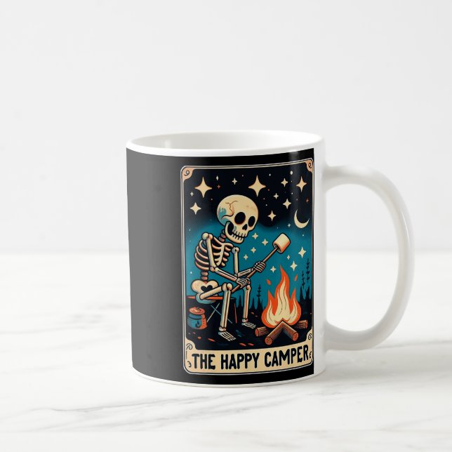 Caneca De Café Camper Tarot Card Skeleton Camper Camper Engraçado (Direita)