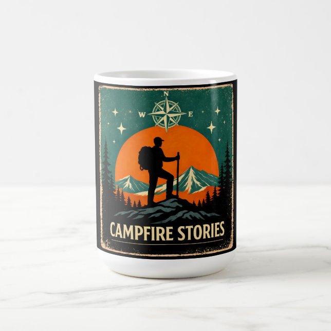 Caneca De Café Campfire Stories – Night Fire Nature Memory (Centro)