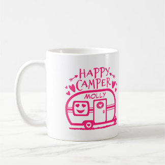 Caneca De Café Campista feliz de acampamento rústico feito sob