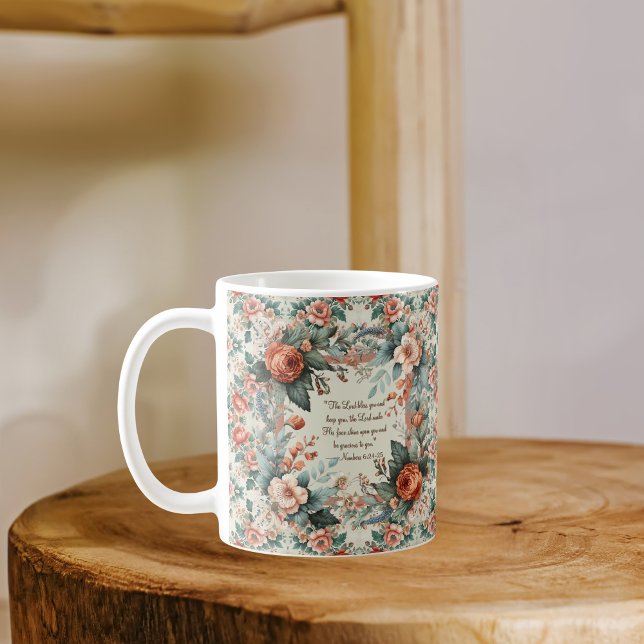 Caneca De Café Campo Algodão Floral Morning Bênção Mug (Criador carregado)