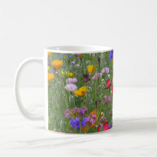 Caneca De Café Campo de flores coloridas Mug de café de dois ton