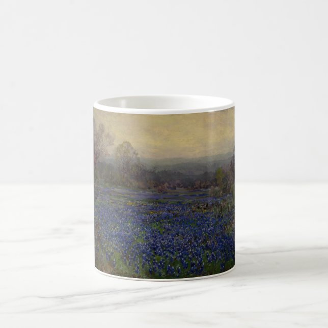 Caneca De Café Campo de flores de Bluebonnet (paisagem rural) (Centro)