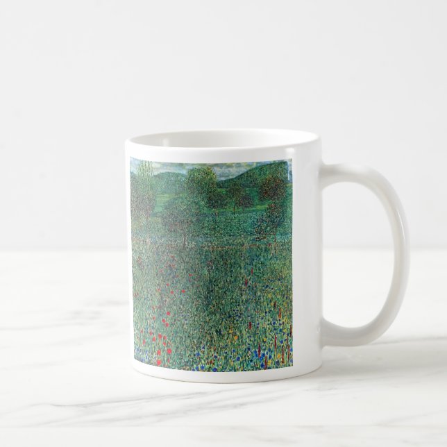 Caneca De Café Campo de Flores em Litzlberg Klimt, Paisagem Vinta (Direita)
