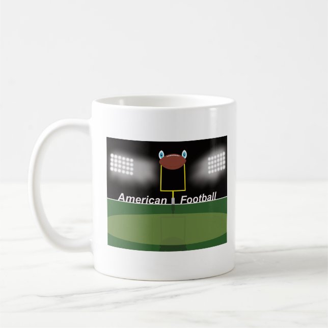 Caneca De Café Campo de futebol americano com gol e bola (Esquerda)