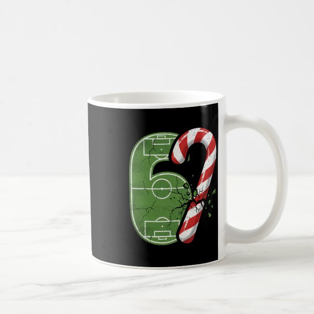 Caneca De Café Campo de Futebol Candy Cane 67 Quebrado Natal Engr (Direita)