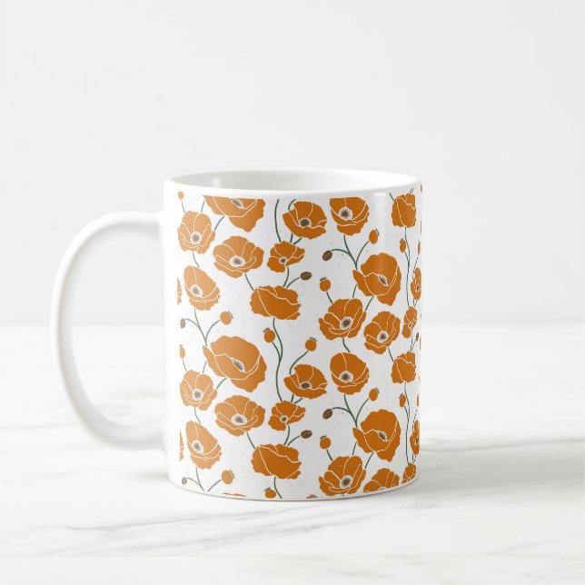 Caneca De Café Campo de papagaios laranja (Esquerda)