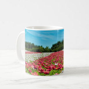 Caneca De Café Campo de preenchimento branco e vermelho