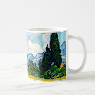 Caneca De Café Campo de rodas com ciprestes