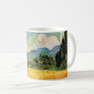 Caneca De Café Campo de trigo com ciprestes de Van Gogh em Haute 