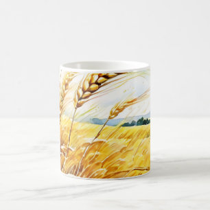 Caneca De Café Campo de trigo ouro balançando no Verão