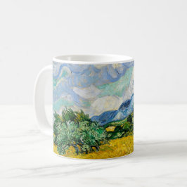 Caneca De Café Campo de trigo Van Gogh com ciprestes. Impressioni
