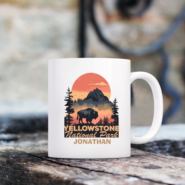 Caneca De Café Campo Personalizado do Parque Nacional Yellowstone (Criador carregado)