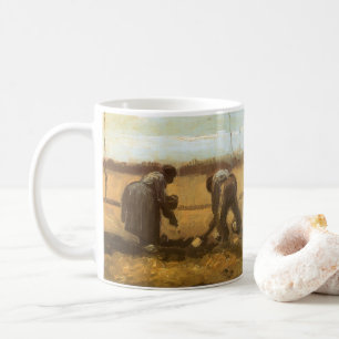 Caneca De Café Camponeses plantando batatas por Vincent van Gogh