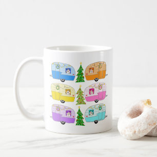 Caneca De Café Campos de Trailers de Natal Bonitos Vintage RV