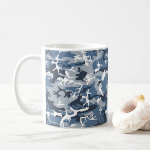 Caneca De Café Camuflagem Azul de Neve de Inverno, Militar, Exérc