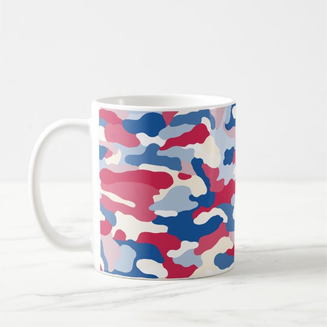 Caneca De Café Camuflagem Azul e Branco Vermelho (Esquerda)