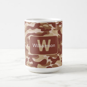 Caneca De Café Camuflagem Bege Deserto Com Personalização