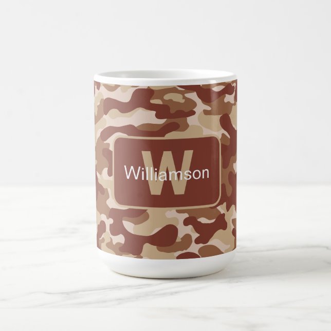 Caneca De Café Camuflagem Bege Deserto Com Personalização (Centro)