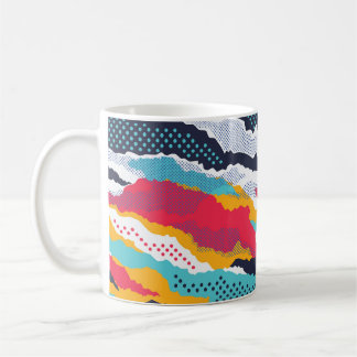 Caneca De Café Camuflagem Colorida: Bolinhas Vintage