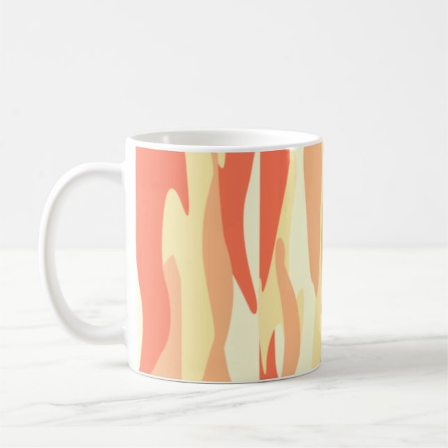 Caneca De Café Camuflagem de Abstrato de Tom Laranja (Esquerda)