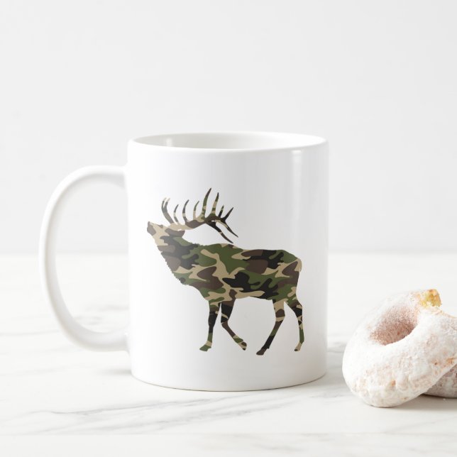 Caneca De Café Camuflagem de Alce Macho     (Com Donut)