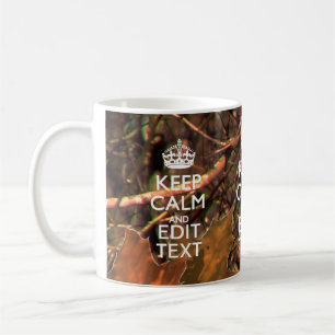 Caneca De Café Camuflagem de Fall Season Mantenha Calmo Seu Texto