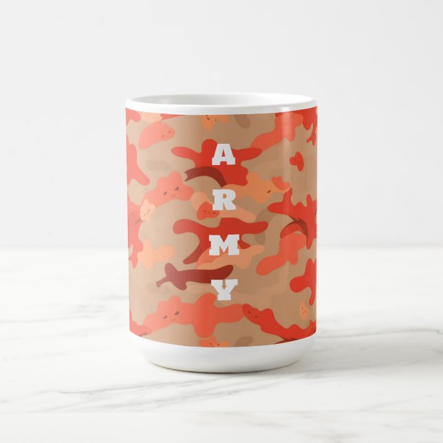 Caneca De Café Camuflagem de Madeira Laranja (Centro)