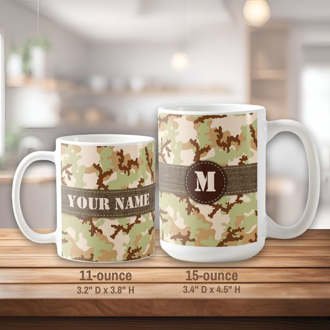 Caneca De Café Camuflagem do deserto (Criador carregado)