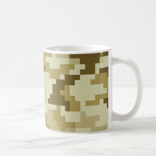 Caneca De Café Camuflagem do deserto digital de 8 bits / Camuflag