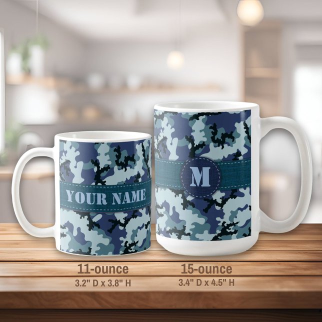 Caneca De Café camuflagem do marinho (Criador carregado)