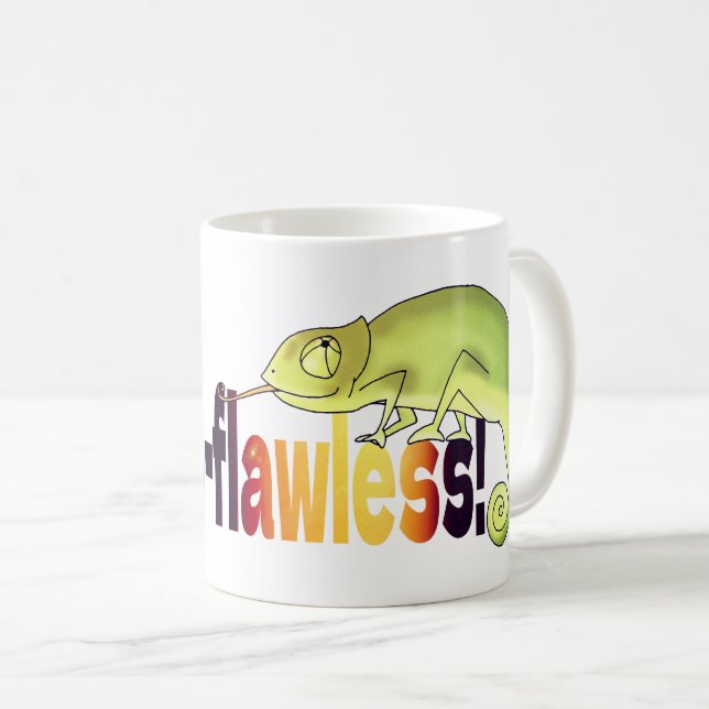 Caneca De Café Camuflagem engraçada e impecável do Camaleão Troca (Frente Esquerda)