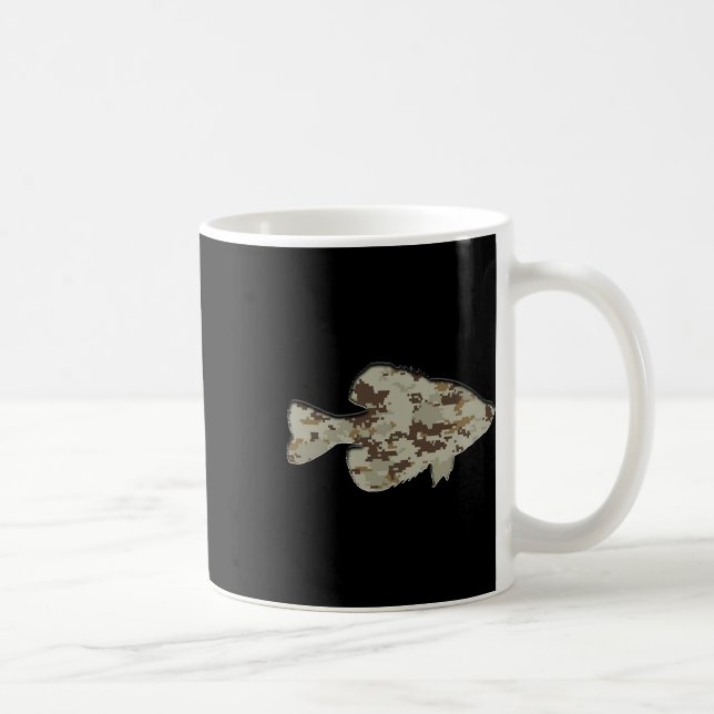 Caneca De Café Camuflagem Pan Fish Silhouette Digital Camo Crappi (Direita)