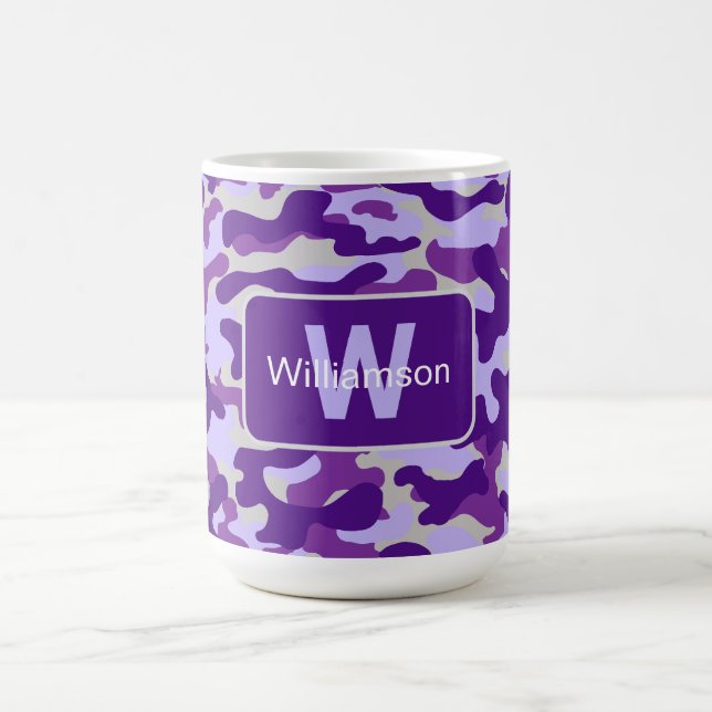 Caneca De Café Camuflagem Roxa Com Personalização (Centro)