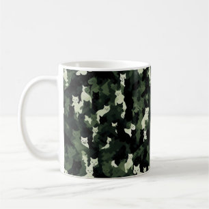 Caneca De Café Camuflagem Verde de Padrão Cat