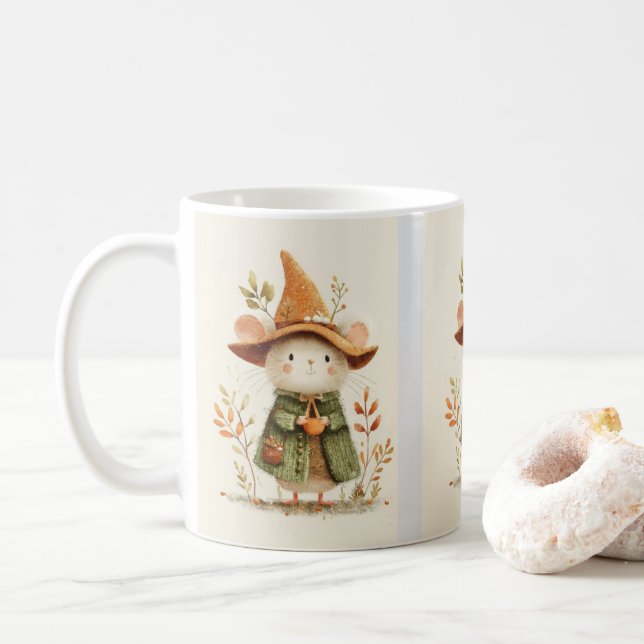Caneca De Café Camundongo Bonito Coffee Mug - Arte Animal Cozy (Com Donut)