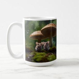 Caneca De Café Camundongos Sob Proteção De Cogumelo A Partir Da C