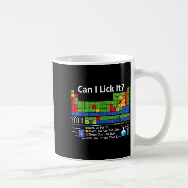 Caneca De Café Can I Lick It Periodic Table Chart Science Teacher (Direita)
