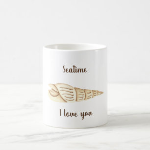 Caneca De Café Cana-branca-romântica Seatime Shell