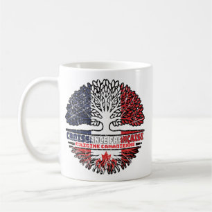 Caneca De Café Canadá Canadá Francês França Árvore Bandeira